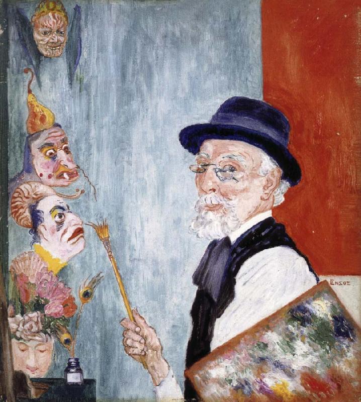 James Ensor My Portrait with Masks oil painting image